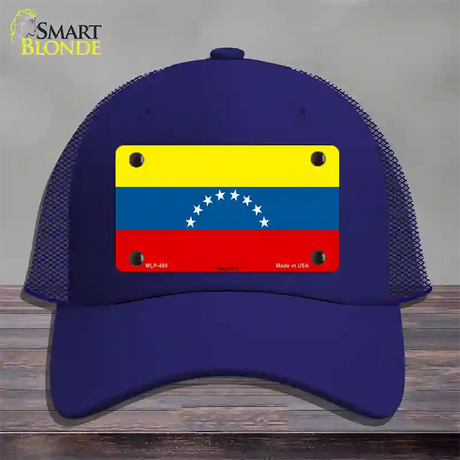 Venezuela Novelty License Plate Hat Mesh / Royal Blue