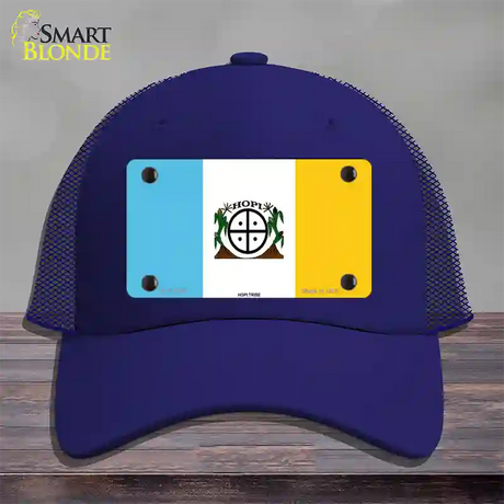 Hopi Tribe Flag Novelty License Plate Hat Mesh / Royal Blue