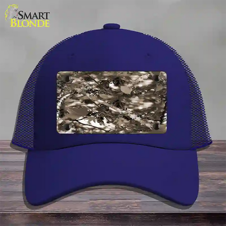 Leaf Camouflage Novelty License Plate Hat Mesh / Royal Blue