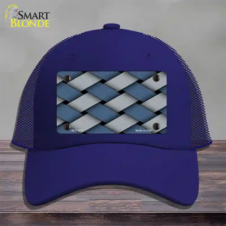 Weave Blue & Gray Novelty License Plate Hat Mesh / Royal Blue