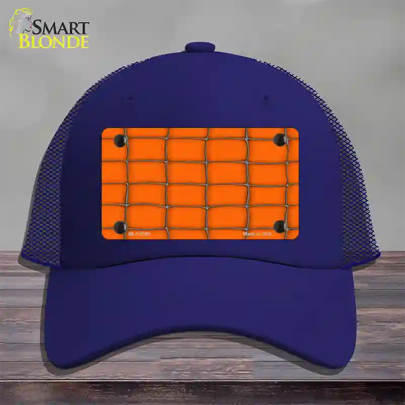 Web Orange Novelty License Plate Hat Mesh / Royal Blue