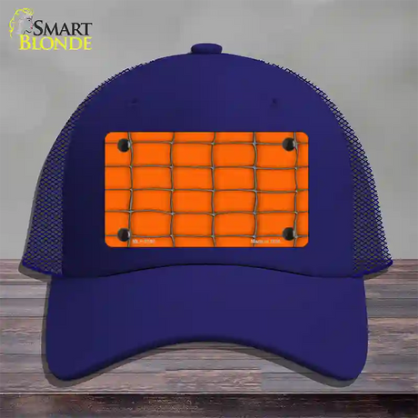 Web Orange Novelty License Plate Hat Mesh / Royal Blue