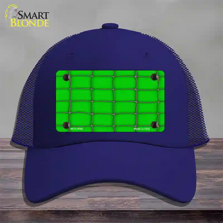 Web Green Novelty License Plate Hat Mesh / Royal Blue