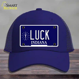 Luck Indiana State Novelty License Plate Hat Mesh / Royal Blue