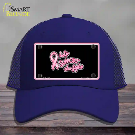 Help Support The Fight Novelty License Plate Hat Mesh / Royal Blue