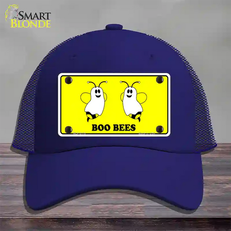 Boo Bees Novelty License Plate Hat Mesh / Royal Blue