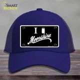 I Love Moonshine Novelty License Plate Hat Mesh / Royal Blue