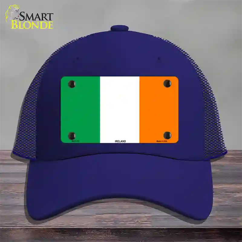 Ireland Flag Novelty License Plate Hat Mesh / Royal Blue