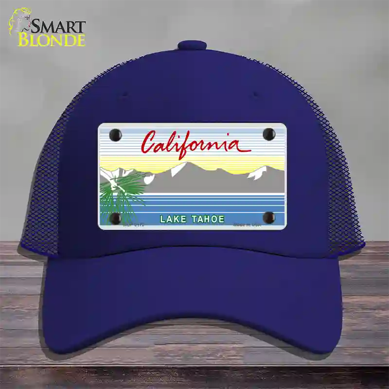 California Lake Tahoe State Blank Novelty License Plate Hat Mesh / Royal Blue