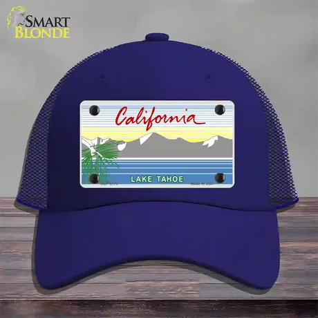 California Lake Tahoe State Blank Novelty License Plate Hat Mesh / Royal Blue