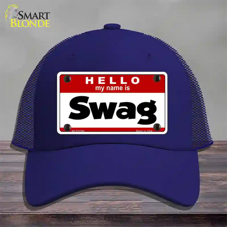 Swag Novelty License Plate Hat Mesh / Royal Blue