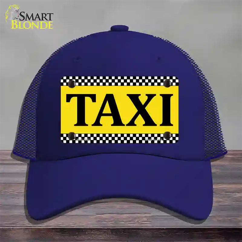 Taxi Novelty License Plate Hat Mesh / Royal Blue