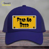 Fear No Beer Novelty License Plate Hat Mesh / Royal Blue