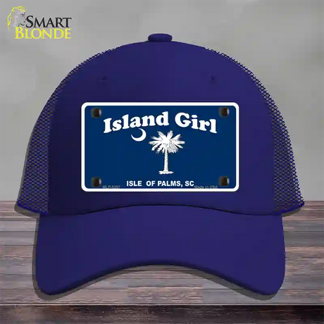 Island Girl Novelty License Plate Hat Mesh / Royal Blue