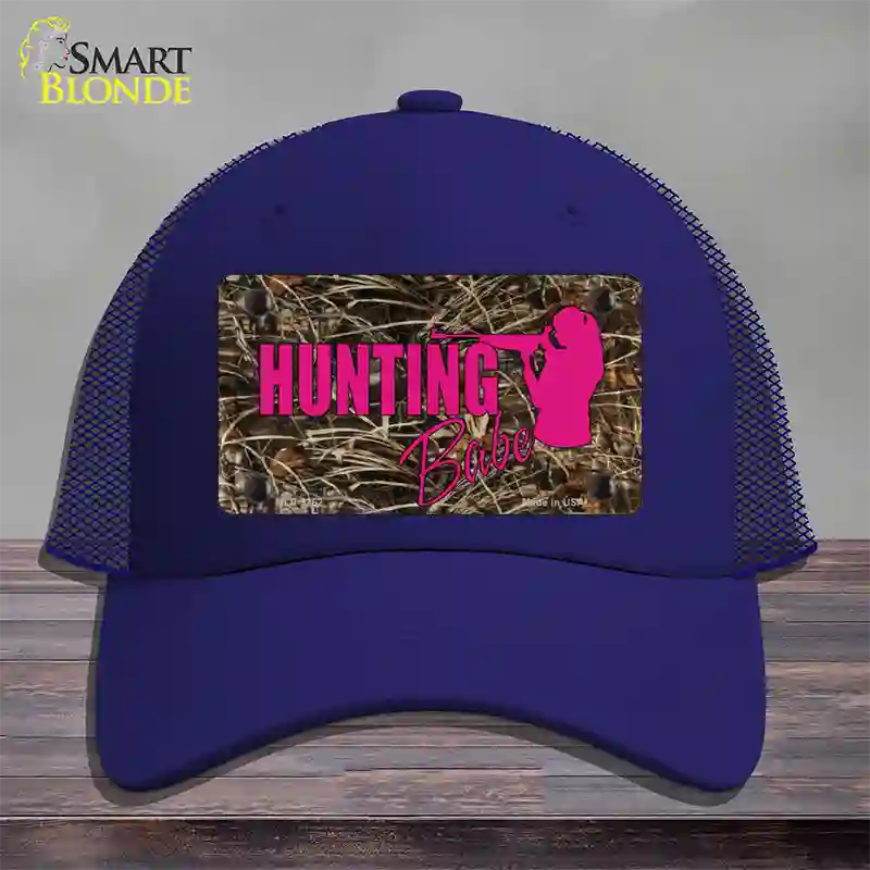 Hunting Babe Novelty License Plate Hat Mesh / Royal Blue