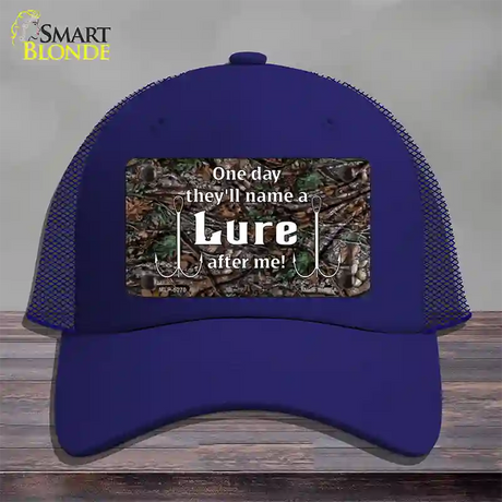 Name A Lure After Me Novelty License Plate Hat Mesh / Royal Blue