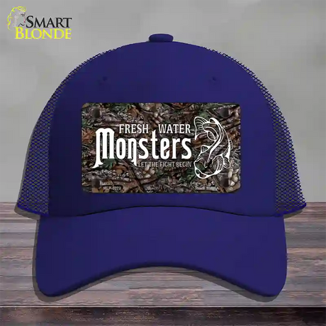 Fresh Water Monsters Novelty License Plate Hat Mesh / Royal Blue