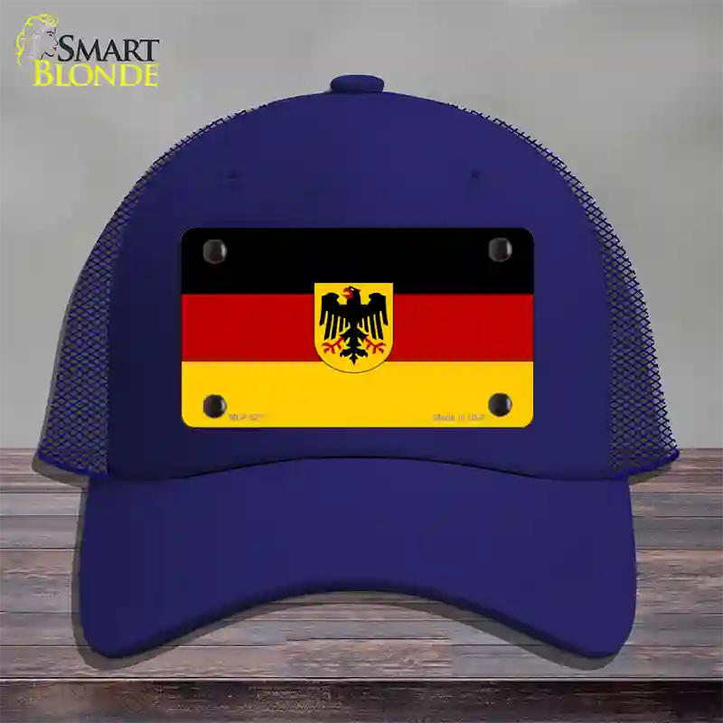 Germany State Flag Novelty License Plate Hat Mesh / Royal Blue