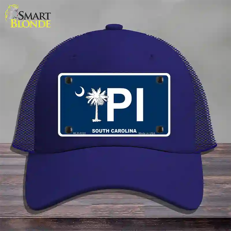 PI South Carolina Novelty License Plate Hat Mesh / Royal Blue