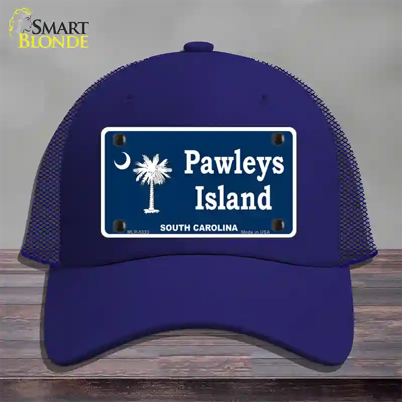 Pawleys Island Novelty License Plate Hat Mesh / Royal Blue