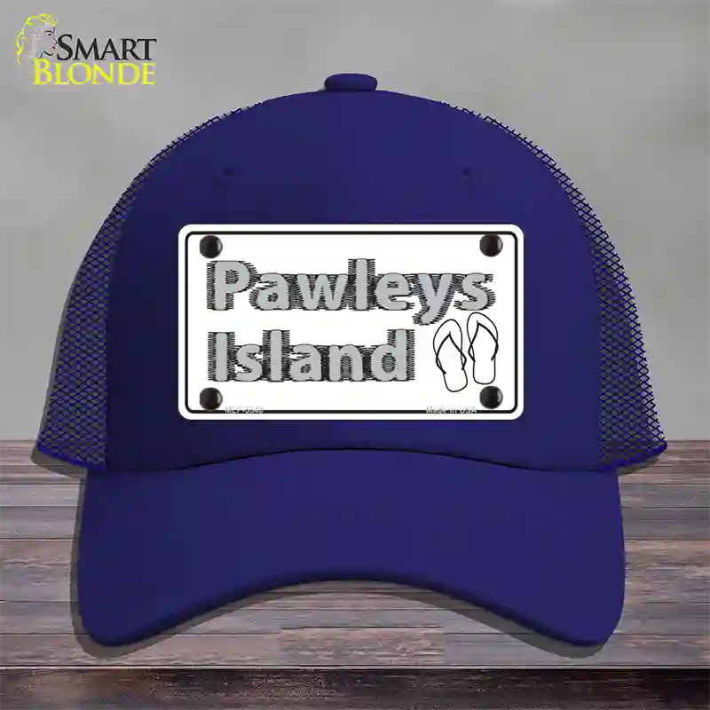 Pawleys Island Flip Flops Novelty License Plate Hat Mesh / Royal Blue