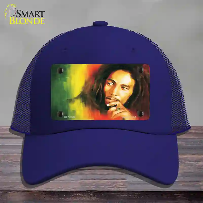 Bob Marley Novelty License Plate Hat Mesh / Royal Blue