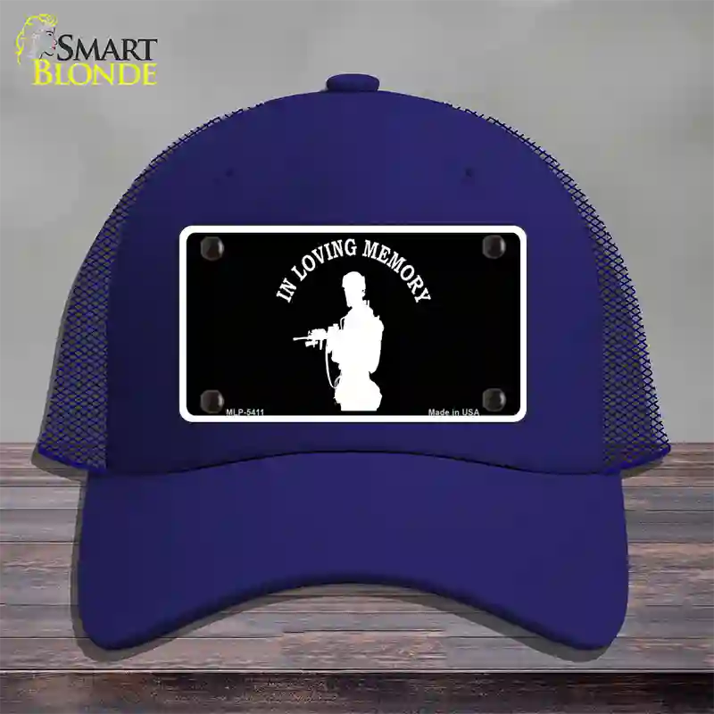 In Loving Memory Standing Novelty License Plate Hat Mesh / Royal Blue