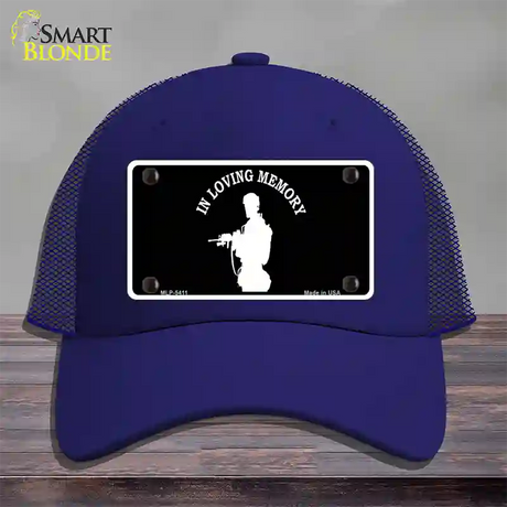 In Loving Memory Standing Novelty License Plate Hat Mesh / Royal Blue