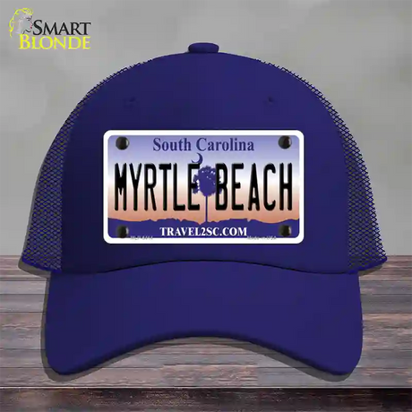 Myrtle Beach South Carolina Novelty License Plate Hat Mesh / Royal Blue