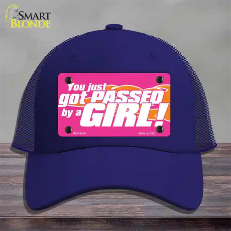 Got Passed By A Girl Novelty License Plate Hat Mesh / Royal Blue