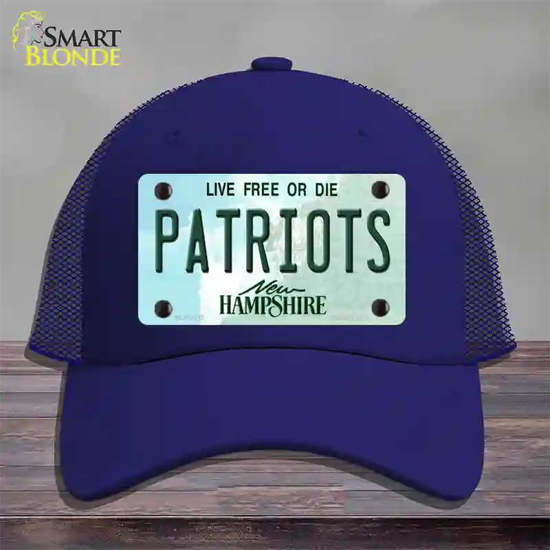 Patriots New Hampshire Novelty License Plate Hat Mesh / Royal Blue