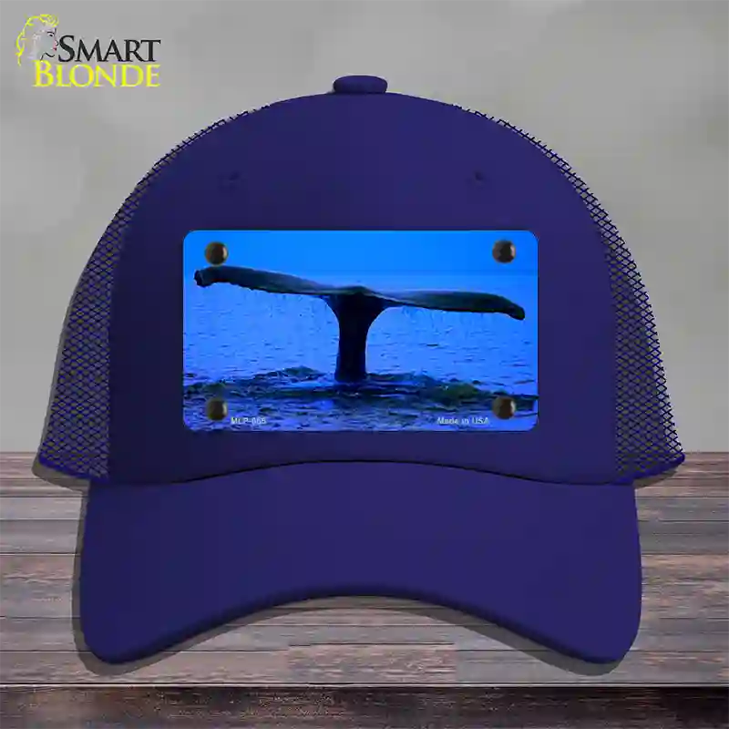 Whale Tail Novelty License Plate Hat Mesh / Royal Blue