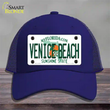 Venice Beach Florida Novelty License Plate Hat Mesh / Royal Blue