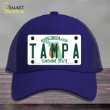 Tampa Florida Novelty License Plate Hat Mesh / Royal Blue