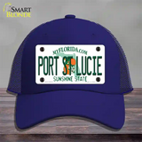 Port St Lucie Florida Novelty License Plate Hat Mesh / Royal Blue