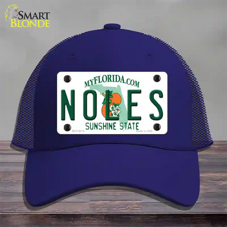 Noles Florida Novelty License Plate Hat Mesh / Royal Blue