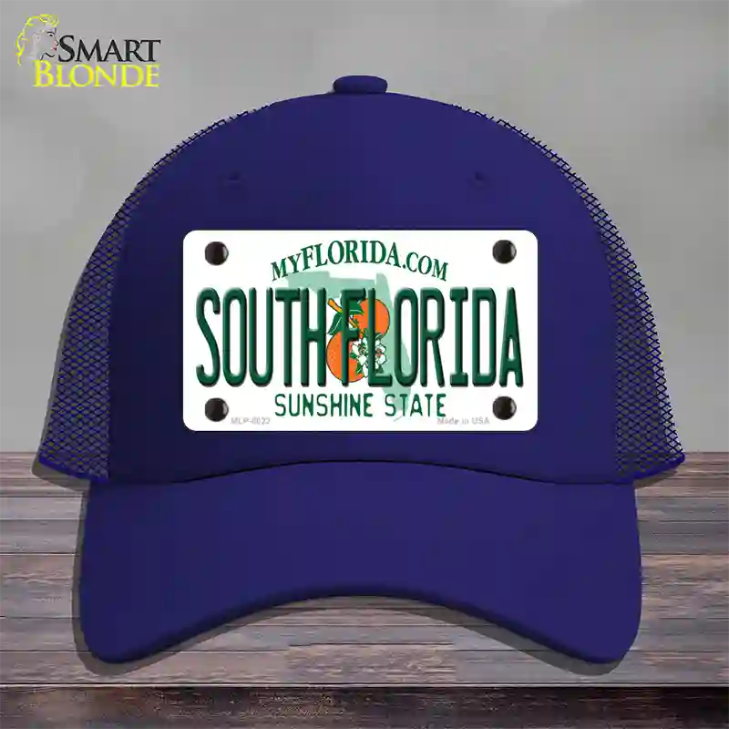 South Florida Novelty License Plate Hat Mesh / Royal Blue