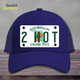 2 Hot Florida Novelty License Plate Hat Mesh / Royal Blue