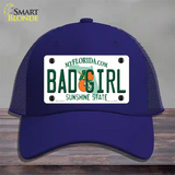 Bad Girl Florida Novelty License Plate Hat Mesh / Royal Blue