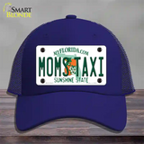 Moms Taxi Florida Novelty License Plate Hat Mesh / Royal Blue