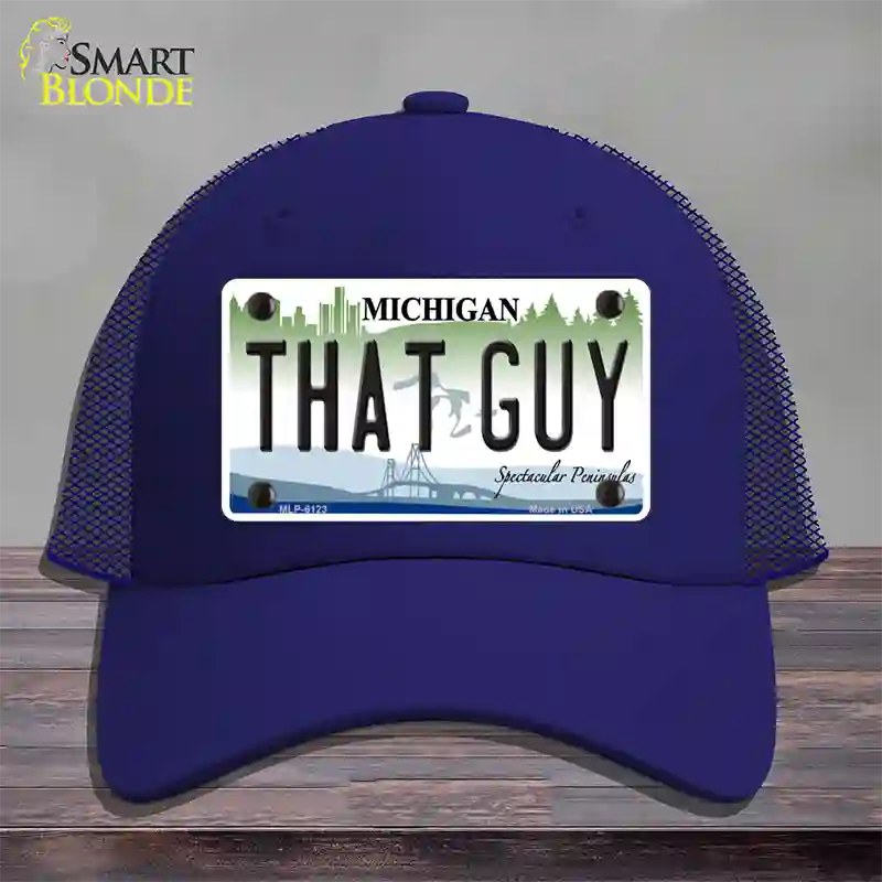 That Guy Michigan Novelty License Plate Hat Mesh / Royal Blue