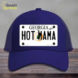 Hot Mama Georgia Novelty License Plate Hat Mesh / Royal Blue