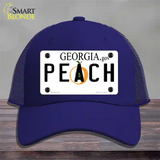 Peach Georgia Novelty License Plate Hat Mesh / Royal Blue