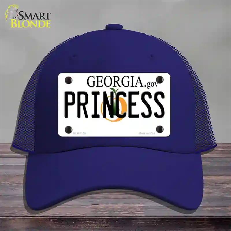 Princess Georgia Novelty License Plate Hat Mesh / Royal Blue