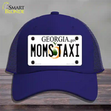 Moms Taxi Georgia Novelty License Plate Hat Mesh / Royal Blue