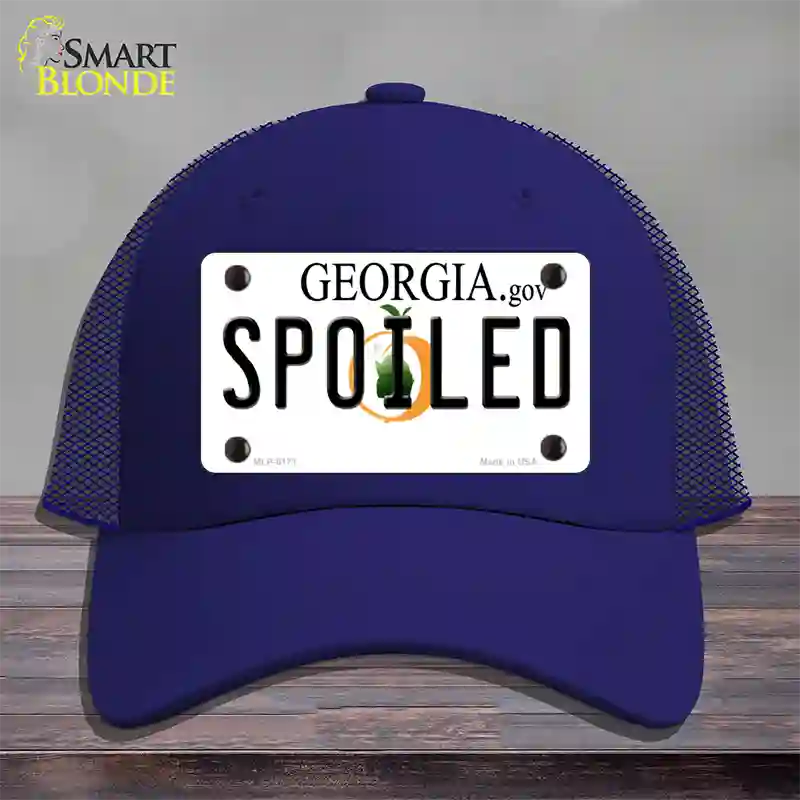 Spoiled Georgia Novelty License Plate Hat Mesh / Royal Blue