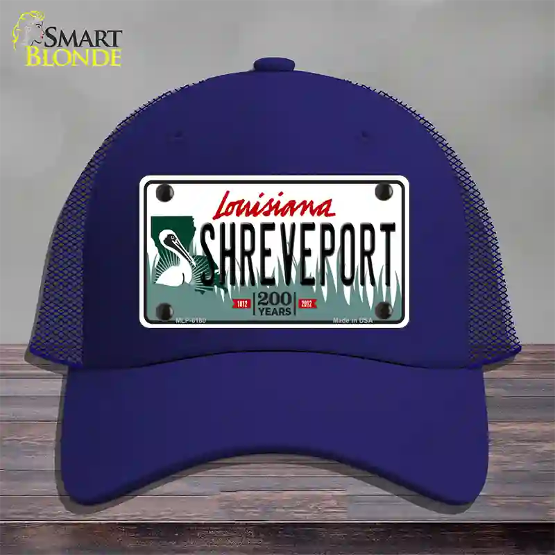 Shreveport Louisiana Novelty License Plate Hat Mesh / Royal Blue