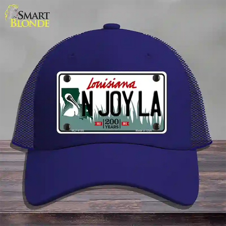 N Joy La Louisiana Novelty License Plate Hat Mesh / Royal Blue