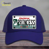 Princess Louisiana Novelty License Plate Hat Mesh / Royal Blue