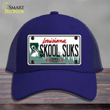 Skool Suks Louisiana Novelty License Plate Hat Mesh / Royal Blue